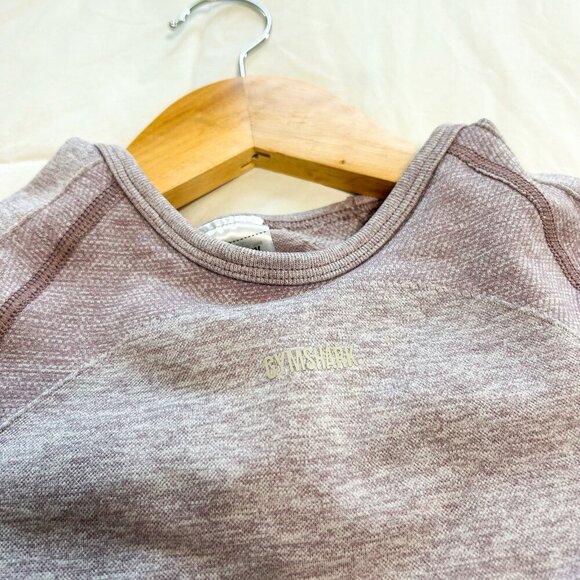 NWOT Gymshark Flex Seamless Crop Top & Shorts Set Purple Marl Women’s Size XS - Picture 5 of 9